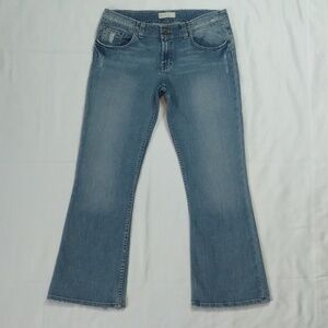 Vintage BKE Wide Leg Bootcut Distressed Denim Blue Jeans